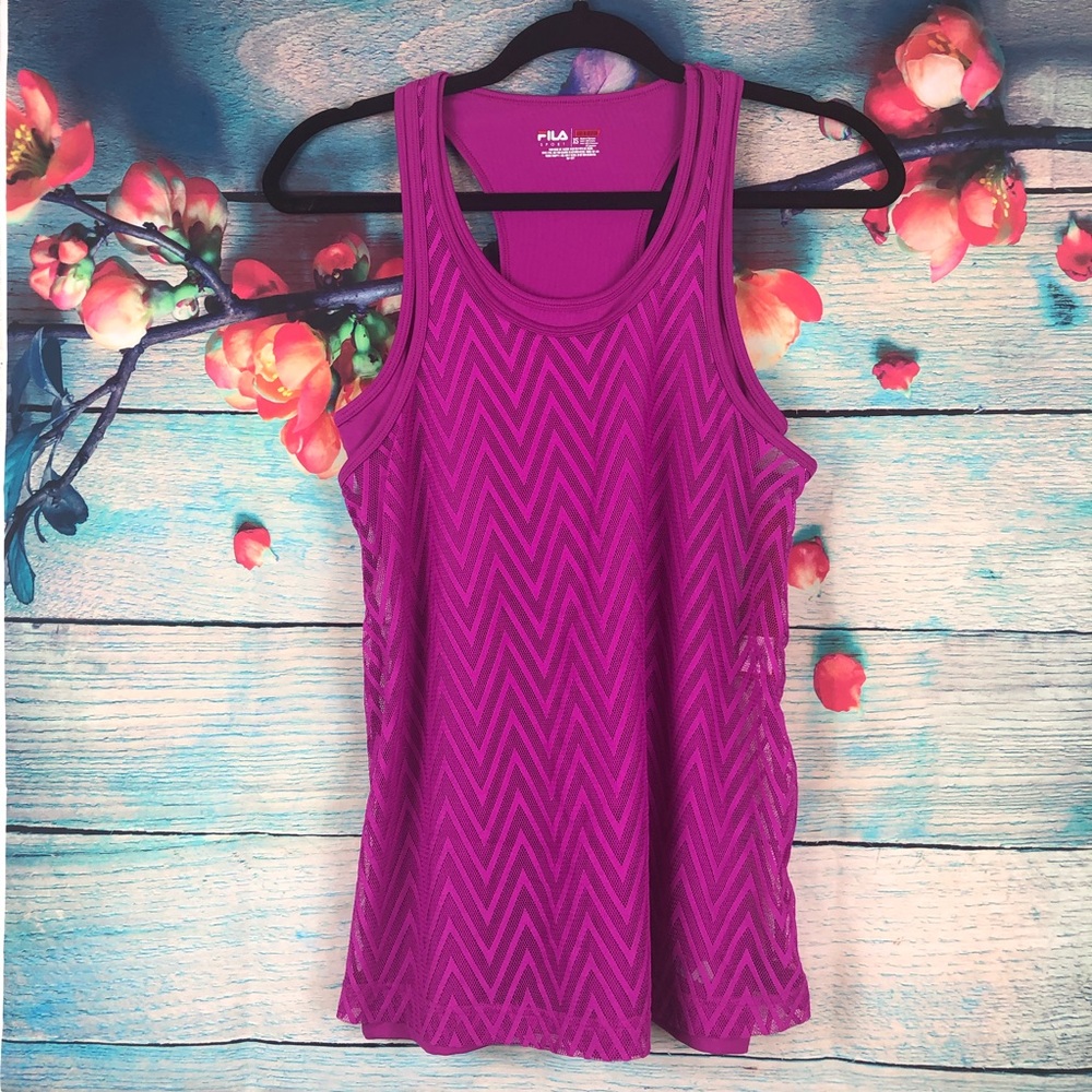 Fila Sport Purple Lace Racerback Layered Tank